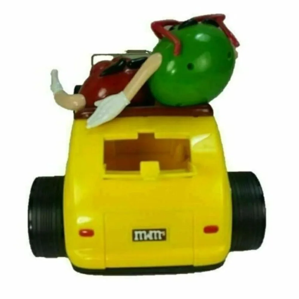 M & M Candy Dispenser Hot Rod Yellow‎ Roadster Rebel Without a Clue Jalopy Car